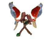 Bejeweled Lovebirds on Branch Trinket Box. Hand Painted Enamel & Austrian Crystals