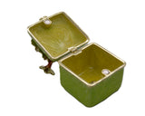 Jeweled Floral Trinket Box. Hand Crafted Square Shape with Enamel & Austrian Crystals