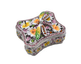 Floral Dragonfly Trinket Box. Very Detailed made with Austrian Crystals & Enamel