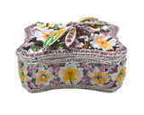 Floral Dragonfly Trinket Box. Very Detailed made with Austrian Crystals & Enamel