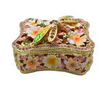 Floral Dragonfly Trinket Box. Very Detailed made with Austrian Crystals & Enamel