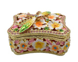 Floral Dragonfly Trinket Box. Very Detailed made with Austrian Crystals & Enamel