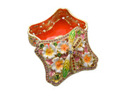 Floral Dragonfly Trinket Box. Very Detailed made with Austrian Crystals & Enamel