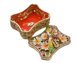 Floral Dragonfly Trinket Box. Very Detailed made with Austrian Crystals & Enamel