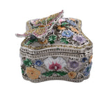 Big Butterfly Trinket Box with Butterfly as Broach. Made with Austrian Crystals & Enamel