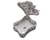 Big Butterfly Trinket Box with Butterfly as Broach. Made with Austrian Crystals & Enamel