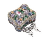 Big Butterfly Trinket Box with Butterfly as Broach. Made with Austrian Crystals & Enamel