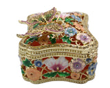 Big Butterfly Trinket Box with Butterfly as Broach. Made with Austrian Crystals & Enamel