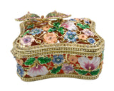 Big Butterfly Trinket Box with Butterfly as Broach. Made with Austrian Crystals & Enamel