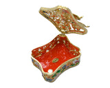 Big Butterfly Trinket Box with Butterfly as Broach. Made with Austrian Crystals & Enamel