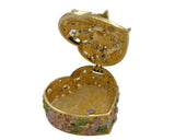 Jeweled Butterfly on Floral Trinket Box Made with Austrian Crystals & Colorful Enamel with Faux Pearls