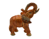Handmade Elephant Trinket Box. Made with Enamel & Austrian Crystals over Pewter with Gold Plating.