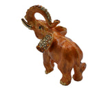 Handmade Elephant Trinket Box. Made with Enamel & Austrian Crystals over Pewter with Gold Plating.