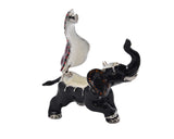 Bejeweled Circus Elephant Trinket Box. Hand Painted Enamel with Austrian Crystals