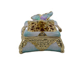 Decorative Trinket Box with Butterfly as Broach. Unique Design with Austrian Crystals & Enamel