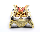 Decorative Trinket Box with Butterfly as Broach. Unique Design with Austrian Crystals & Enamel