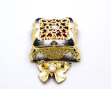 Decorative Trinket Box with Butterfly as Broach. Unique Design with Austrian Crystals & Enamel