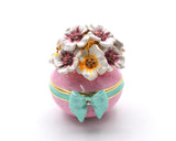Decorative Flower Trinket Box. Hand Crafted with Austrian Crystals & Enamel with Lots of Details