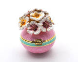 Decorative Flower Trinket Box. Hand Crafted with Austrian Crystals & Enamel with Lots of Details