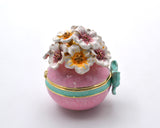 Decorative Flower Trinket Box. Hand Crafted with Austrian Crystals & Enamel with Lots of Details