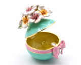 Decorative Flower Trinket Box. Hand Crafted with Austrian Crystals & Enamel with Lots of Details
