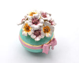 Decorative Flower Trinket Box. Hand Crafted with Austrian Crystals & Enamel with Lots of Details