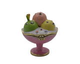 Bejeweled Ice Cream Cup Trinket Box. Hand Detailed with Austrian Crystals & Blue Enamel