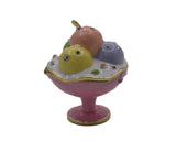Bejeweled Ice Cream Cup Trinket Box. Hand Detailed with Austrian Crystals & Blue Enamel