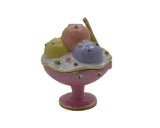 Bejeweled Ice Cream Cup Trinket Box. Hand Detailed with Austrian Crystals & Blue Enamel