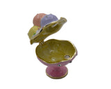 Bejeweled Ice Cream Cup Trinket Box. Hand Detailed with Austrian Crystals & Blue Enamel