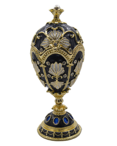 Big Floral Design Egg  Trinket Box. Hand Crafted with Austrian Crystal & Enamel with Some Amazing Details