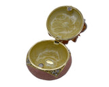 Big Round Floral Trinket Box Made with Austrian Crystals & Enamel with Gold Plating