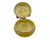 Big Round Floral Trinket Box Made with Austrian Crystals & Enamel with Gold Plating