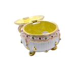 Handmade Pink Bow on Trinket Box. Made With Austrian Crystals & Enamel Gold Plated