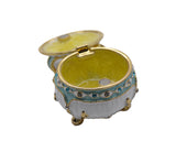 Handmade Pink Bow on Trinket Box. Made With Austrian Crystals & Enamel Gold Plated