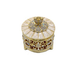 Round Shape Decorative Trinket Box with Butterfly. Hand Set Austrian Crystals & Enamel