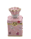 Bejeweled Present Trinket Box. Hand Painted Purple Enamel Austrian Crystals Gold Plated