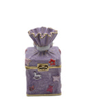 Bejeweled Present Trinket Box. Hand Painted Purple Enamel Austrian Crystals Gold Plated