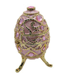 Jeweled Decorative Egg Trinket Box. Made with Enamel & Austrian Crystals Gold Plated