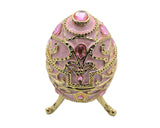 Jeweled Decorative Egg Trinket Box. Made with Enamel & Austrian Crystals Gold Plated