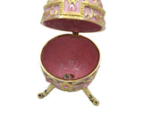 Jeweled Decorative Egg Trinket Box. Made with Enamel & Austrian Crystals Gold Plated