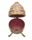 Jeweled Decorative Egg Trinket Box. Made with Enamel & Austrian Crystals Gold Plated