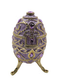 Jeweled Decorative Egg Trinket Box. Made with Enamel & Austrian Crystals Gold Plated