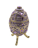 Jeweled Decorative Egg Trinket Box. Made with Enamel & Austrian Crystals Gold Plated