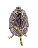 Jeweled Decorative Egg Trinket Box. Made with Enamel & Austrian Crystals Gold Plated