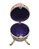 Jeweled Decorative Egg Trinket Box. Made with Enamel & Austrian Crystals Gold Plated