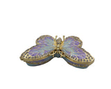 Bejeweled Colorful Butterfly Trinket Box. Handmade with Austrian Crystals Enamel