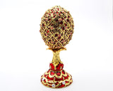Bejeweled Floral Egg Trinket Box. Hand Detailed with Austrian Crystals & Enamel