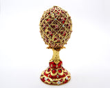 Bejeweled Floral Egg Trinket Box. Hand Detailed with Austrian Crystals & Enamel