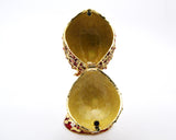 Bejeweled Floral Egg Trinket Box. Hand Detailed with Austrian Crystals & Enamel